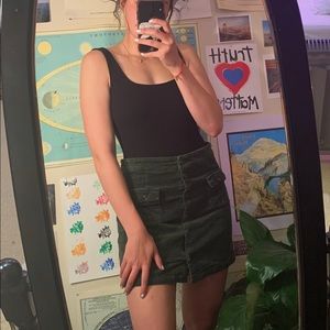 Forest green corduroy skirt!